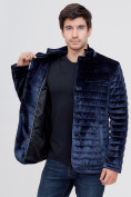 Купить Куртка велюровая классическая Valianly темно-синего цвета 93351TS, фото 8