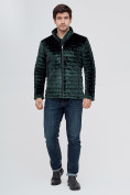 Купить Куртка велюровая классическая Valianly темно-зеленого цвета 93352TZ