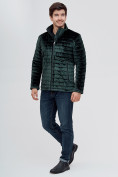 Купить Куртка велюровая классическая Valianly темно-зеленого цвета 93352TZ, фото 3