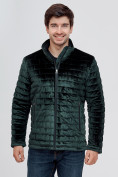 Купить Куртка велюровая классическая Valianly темно-зеленого цвета 93352TZ, фото 5
