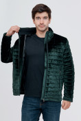 Купить Куртка велюровая классическая Valianly темно-зеленого цвета 93352TZ, фото 8