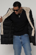 Купить Парка мужская зимняя с мехом черного цвета 93598Ch, фото 13