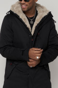Купить Парка мужская зимняя с мехом черного цвета 93601Ch, фото 11