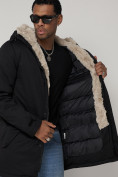 Купить Парка мужская зимняя с мехом черного цвета 93601Ch, фото 12