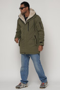 Купить Парка мужская зимняя с мехом цвета хаки 93601Kh, фото 2