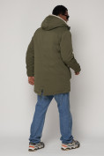 Купить Парка мужская зимняя с мехом цвета хаки 93601Kh, фото 4
