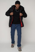 Купить Парка мужская зимняя с капюшоном черного цвета 93610Ch, фото 17