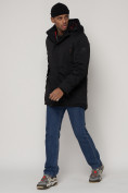 Купить Парка мужская зимняя с капюшоном черного цвета 93610Ch, фото 2
