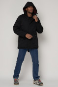 Купить Парка мужская зимняя с капюшоном черного цвета 93610Ch, фото 8