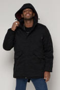 Купить Парка мужская зимняя с капюшоном черного цвета 93610Ch, фото 9
