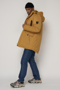 Купить Парка мужская зимняя с капюшоном желтого цвета 93610J, фото 12