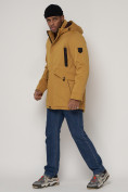 Купить Парка мужская зимняя с капюшоном желтого цвета 93610J, фото 2