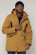 Купить Парка мужская зимняя с капюшоном желтого цвета 93610J, фото 5
