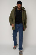 Купить Парка мужская зимняя с капюшоном цвета хаки 93610Kh, фото 14