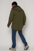 Купить Парка мужская зимняя с капюшоном цвета хаки 93610Kh, фото 4