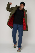 Купить Парка мужская зимняя с капюшоном цвета хаки 93610Kh, фото 9
