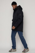 Купить Парка мужская зимняя с капюшоном темно-синего цвета 93610TS, фото 2