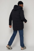 Купить Парка мужская зимняя с капюшоном темно-синего цвета 93610TS, фото 4