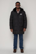 Купить Куртка зимняя мужская классическая черного цвета 93627Ch