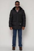Купить Куртка зимняя мужская классическая черного цвета 93629Ch