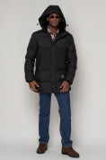 Купить Куртка зимняя мужская классическая черного цвета 93629Ch, фото 5