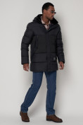 Купить Куртка зимняя мужская классическая темно-синего цвета 93629TS, фото 3