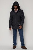 Купить Куртка зимняя мужская классическая темно-синего цвета 93629TS, фото 5