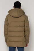Купить Спортивная молодежная куртка удлиненная мужская бежевого цвета 93686B, фото 7