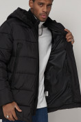 Купить Спортивная молодежная куртка удлиненная мужская черного цвета 93686Ch, фото 11
