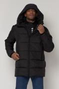 Купить Спортивная молодежная куртка удлиненная мужская черного цвета 93686Ch, фото 13