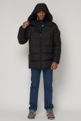 Купить Спортивная молодежная куртка удлиненная мужская черного цвета 93686Ch, фото 5