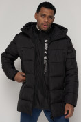 Купить Спортивная молодежная куртка удлиненная мужская черного цвета 93686Ch, фото 7