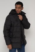 Купить Спортивная молодежная куртка удлиненная мужская черного цвета 93686Ch, фото 8