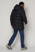 Купить Спортивная молодежная куртка удлиненная мужская темно-синего цвета 93686TS, фото 5