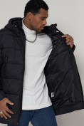 Купить Спортивная молодежная куртка удлиненная мужская темно-синего цвета 93686TS, фото 9