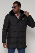 Купить Куртка зимняя мужская классическая черного цвета 93687Ch, фото 6