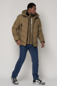 Купить Спортивная молодежная куртка мужская бежевого цвета 93691B, фото 3