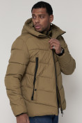 Купить Спортивная молодежная куртка мужская бежевого цвета 93691B, фото 9