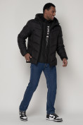 Купить Спортивная молодежная куртка мужская черного цвета 93691Ch, фото 3