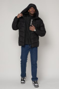 Купить Спортивная молодежная куртка мужская черного цвета 93691Ch, фото 5