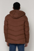Купить Спортивная молодежная куртка мужская коричневого цвета 93691K, фото 11
