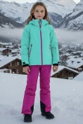 Купить Горнолыжный костюм зимний для девочки бирюзового цвета 9420Br