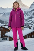 Купить Горнолыжный костюм зимний для девочки малинового цвета 9420M