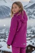 Купить Горнолыжный костюм зимний для девочки малинового цвета 9420M, фото 4