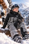 Купить Горнолыжный костюм зимний для мальчика цвета хаки 9421Kh, фото 4