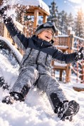 Купить Горнолыжный костюм зимний для мальчика темно-серого цвета 9421TC, фото 2