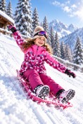 Купить Горнолыжный костюм зимний для девочки розового цвета 9426R, фото 4