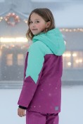 Купить Горнолыжный костюм зимний для девочки фиолетового цвета 9432F, фото 4