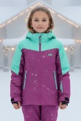 Купить Горнолыжный костюм зимний для девочки фиолетового цвета 9432F, фото 3