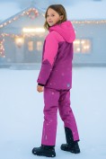 Купить Горнолыжный костюм зимний для девочки розового цвета 9432R, фото 4